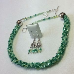 FINAL SALE PRICE Unique Teal, Mint & Hint of Yellow Jewelry Set